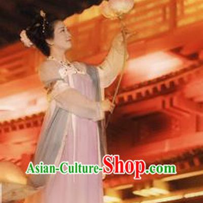 Traditional Chinese Ancient Costume Princess Silk Pink Slip Skirt, Asian China Tang Dynasty Palace Lady Hanfu Dress Clothing for Women