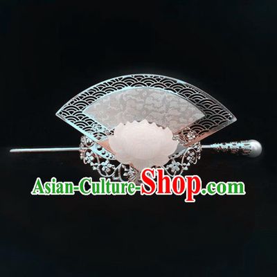 Traditional Handmade Chinese Ancient Classical Hair Accessories Qin Dynasty Nobility Childe Jade Tuinga Hairdo Crown Hairpins for Men
