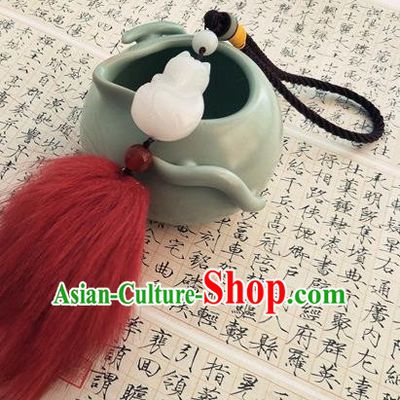 Traditional Handmade Chinese Ancient Classical Hanfu Accessories Tassel Jade Pendant Waist Decorations for Women