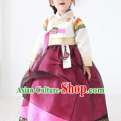 Korean Traditional Costumes, Korean Clothes Wedding Full Dress Formal Attire Ceremonial Clothes, Korea Court Stage Dance Clothing for Kids