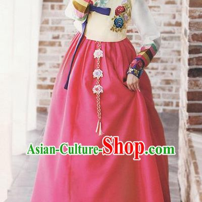 Traditional Korean Costumes Bride Formal Attire Ceremonial Yellow Blouse and Full Dress, Korea Hanbok Court Embroidered Clothing for Women