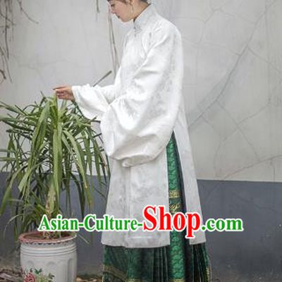 Traditional Chinese Ming Dynasty Imperial Concubine Costume Embroidered Blouse and Skirt, Asian China Ancient Palace Lady Hanfu Clothing for Women