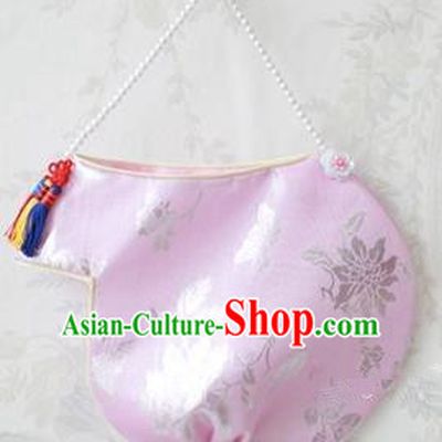 Traditional Korean Hair Accessories Bride Pink Embroidered Hats, Asian Korean Fashion Girls Wedding Headwear for Kids