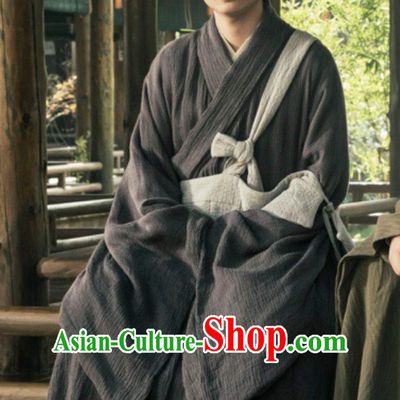 Ancient Chinese Tang Monk Long Robe Clothes Complete Set for Men