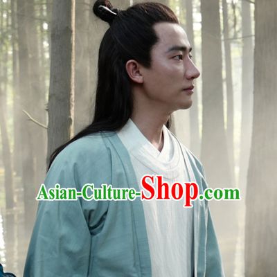 Ancient Chinese Tang Dynasty Male Long Black Wigs