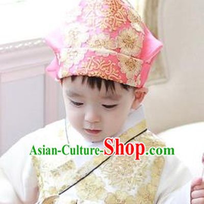 Traditional Korean Hair Accessories Boys Formal Occasions Embroidered Hats, Asian Korean Fashion Headwear for Kids
