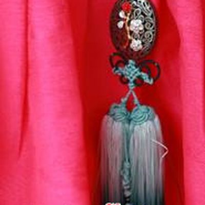Traditional Korean Accessories Green Tassel Waist Pendant, Asian Korean Fashion Wedding Tassel Hanbok Waist Decorations for Women