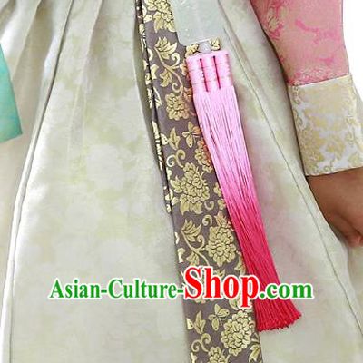 Traditional Korean Accessories Jade Waist Pendant, Asian Korean Fashion Wedding Pink Tassel Waist Decorations for Women
