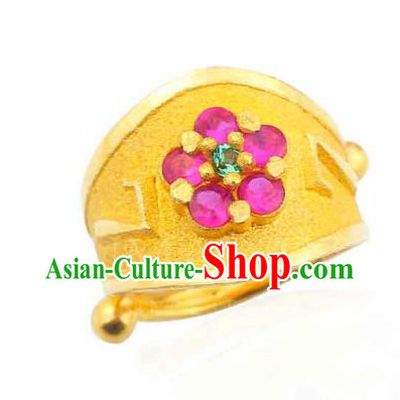 Asian Korean Hanbok Accessories Wedding Golden Ring for Baby