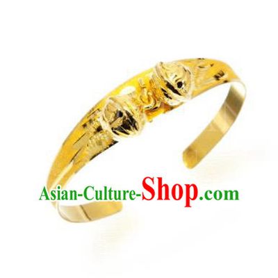 Asian Korean Hanbok Accessories Gold Longevity Bracelet for Baby