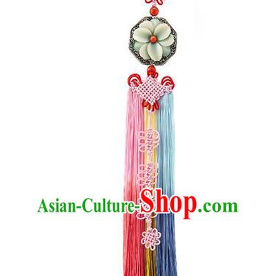 Asian Korean Chinese Knot Tassel Waist Decorations, Korean National Belts Accessories Bride Wedding Hanbok Waist Pendant for Women