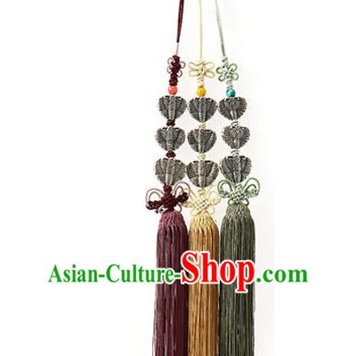 Asian Korean Hanbok Chinese Knot Tassel Waist Decorations, Korean National Belts Accessories Wedding Bride Waist Pendant for Women