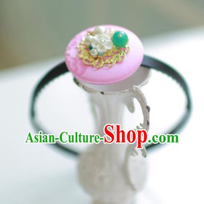 Korean National Hair Accessories Pink Hair Clasp, Asian Korean Hanbok Fashion Headwear Headband for Kids