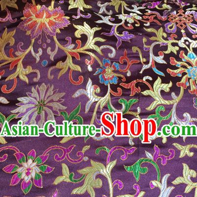 Purple Color Chinese Traditional Pattern Design Brocade Fabric Silk Fabric Chinese Fabric Asian Material