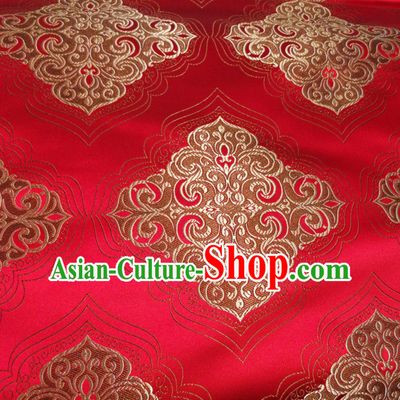 Royal Red Chinese Royal Palace Style Traditional Pattern Design Brocade Fabric Silk Fabric Chinese Fabric Asian Material