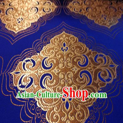 Royal Blue Color Chinese Royal Palace Style Traditional Pattern Design Brocade Fabric Silk Fabric Chinese Fabric Asian Material