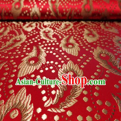 Royal Red Color Chinese Royal Palace Style Traditional Pattern Design Brocade Fabric Silk Fabric Chinese Fabric Asian Material