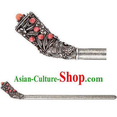 Traditional Korean National Hair Accessories Bride Pink Beads Hairpins, Asian Korean Hanbok Fashion Headwear Hair Stick for Women