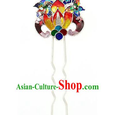 Korean National Wedding Hair Accessories Bride Lotus Hairpins, Korean Hanbok Fashion Palace Hair Clasp for Women