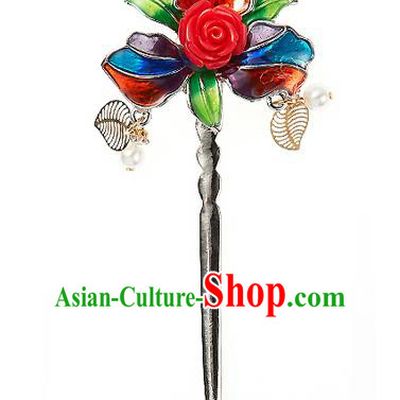 Korean National Wedding Hair Accessories Bride Colorful Hairpins, Korean Hanbok Fashion Palace Hair Clasp for Women