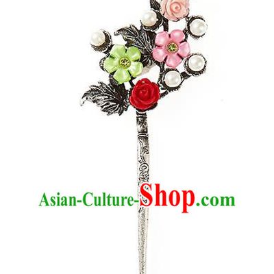 Korean National Wedding Hair Accessories Bride Hair Clip, Korean Hanbok Fashion Palace Hairpins for Women