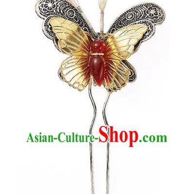 Korean National Wedding Hair Accessories Bride Butterfly Hair Clip, Korean Hanbok Fashion Palace Hairpins for Women