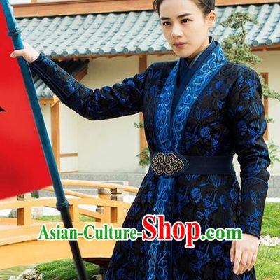 Traditional Chinese Song Dynasty Swordswoman Costume, Asian China Ancient Knight Embroidered Clothing for Women
