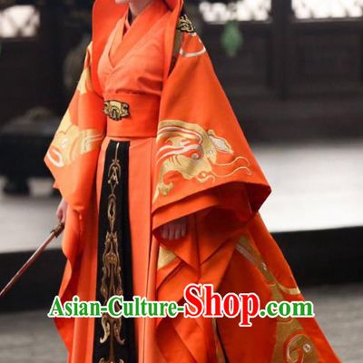 Traditional Chinese Qin Dynasty Imperial Empress Costume, Asian China Ancient Palace Lady Embroidered Tailing Clothing for Women