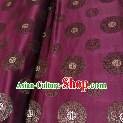 Purple Color Chinese Royal Palace Style Traditional Pattern Design Brocade Fabric Silk Fabric Chinese Fabric Asian Material
