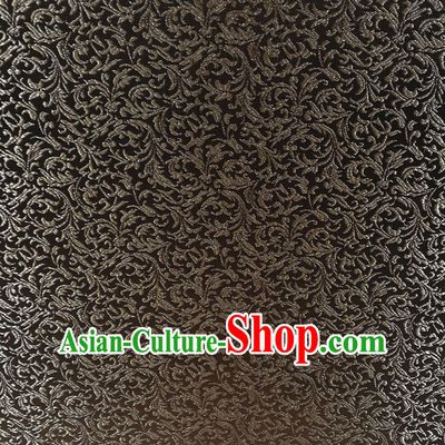 Black Color Chinese Royal Palace Style Traditional Pattern Flower Design Brocade Fabric Silk Fabric Chinese Fabric Asian Material