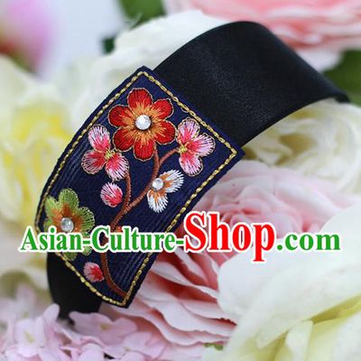 Korean National Hair Accessories Embroidered Hair Clasp, Asian Korean Hanbok Fashion Headwear Headband for Kids
