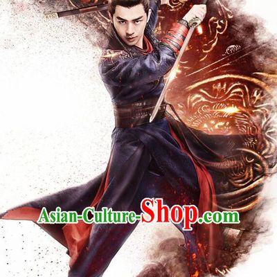 Traditional Chinese Southern and Northern Dynasties Swordsman Costume Complete Set for Men