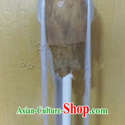 Chinese Ancient Opera Swordsman Taoist Priest White Wig, Traditional Chinese Tang Dynasty Kawaler Wig Sheath for Men