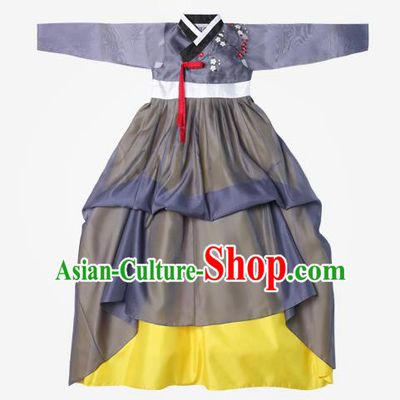 Top Grade Korean National Handmade Wedding Clothing Palace Bride Hanbok Costume Embroidered Purple Blouse and Dress for Women