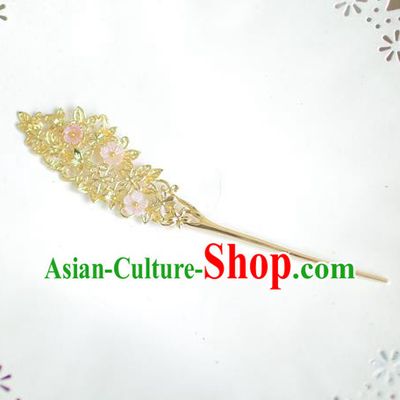 Korean National Bride Hair Accessories Flowers Hairpins, Asian Korean Hanbok Palace Hair Stick Headwear for Kids