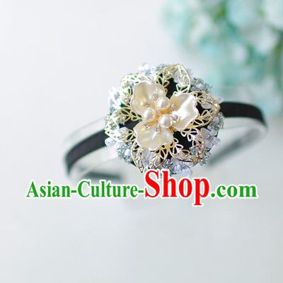 Korean National Hair Accessories Wedding Shell Flower Hair Clasp, Asian Korean Hanbok Headband Headwear for Kids
