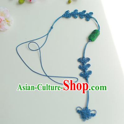 Asian Korean Hanbok Green Chinese Knot Waist Decorations, Korean National Belts Accessories Wedding Bride Waist Pendant for Women