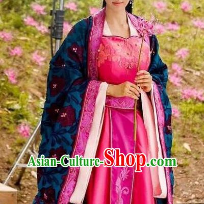 Traditional Chinese Southern and Northern Dynasties Imperial Consort Costume, Chinese Ancient Senior Concubine Embroidered Clothing for Women