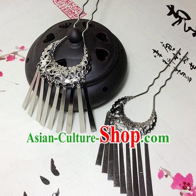 Traditional Chinese Ancient Classical Hair Accessories Tassel Step Shake Bride Hairpins for Women