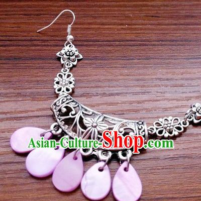 Traditional Chinese Ancient Classical Hair Accessories Lilac Tassel Eyebrows Pendant Hair Clasp Step Shake Bride Hairpins for Women