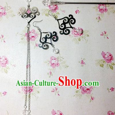 Traditional Handmade Chinese Ancient Classical Hair Accessories Bride Wedding Xiuhe Suit Crystal Beads Tassel Hairpins and Earrings for Women