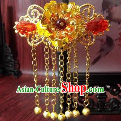 Traditional Chinese Ancient Classical Hair Accessories Princess Hair Stick Bride Tassel Step Shake Hairpins for Women