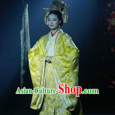 Traditional Chinese Southern and Northern Dynasties Imperial Empress Costume, Chinese Ancient Queen Embroidered Tailing Clothing for Women