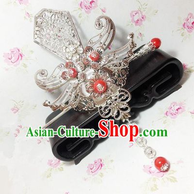 Traditional Handmade Chinese Classical Hair Accessories, Ancient Royal Highness Headband Tassel Tuinga Hairdo Crown for Men