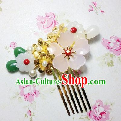 Traditional Chinese Ancient Classical Hair Accessories Hanfu Hair Comb Step Shake Bride Hairpins for Women