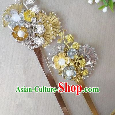 Traditional Chinese Ancient Classical Hair Accessories Hanfu Wintersweet Hair Stick Step Shake Hairpins for Women