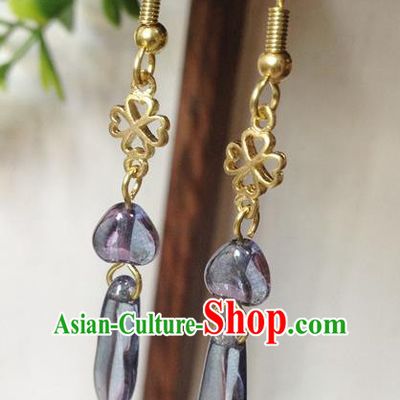 Traditional Handmade Chinese Ancient Classical Accessories Bride Hanfu Tassel Earrings for Women