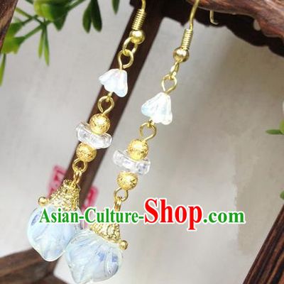Traditional Handmade Chinese Ancient Classical Accessories Bride Hanfu Tassel Earrings for Women