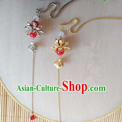 Traditional Chinese Ancient Classical Hair Accessories Hanfu Palace Lantern Tassel Hair Clip Step Shake Hairpins for Women