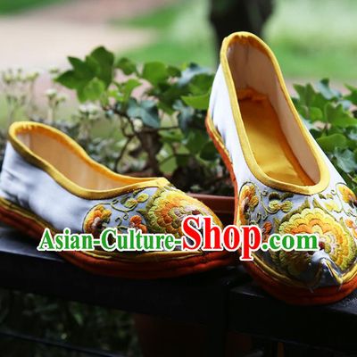 Asian Chinese Traditional Shoes Embroidered Shoes, China Peking Opera Handmade Embroidery Shoe Hanfu Princess Shoes for Women